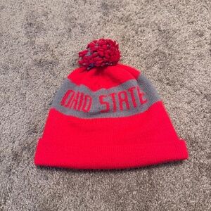 Ohio State Buckeyes Beanie Hat Cap Adult Red Pom NCAA Logo